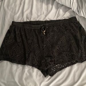 Crochet Swim Shorts/Bottoms - black